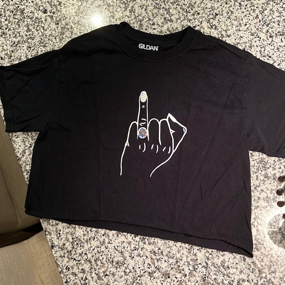 Engagement ring finger crop top
